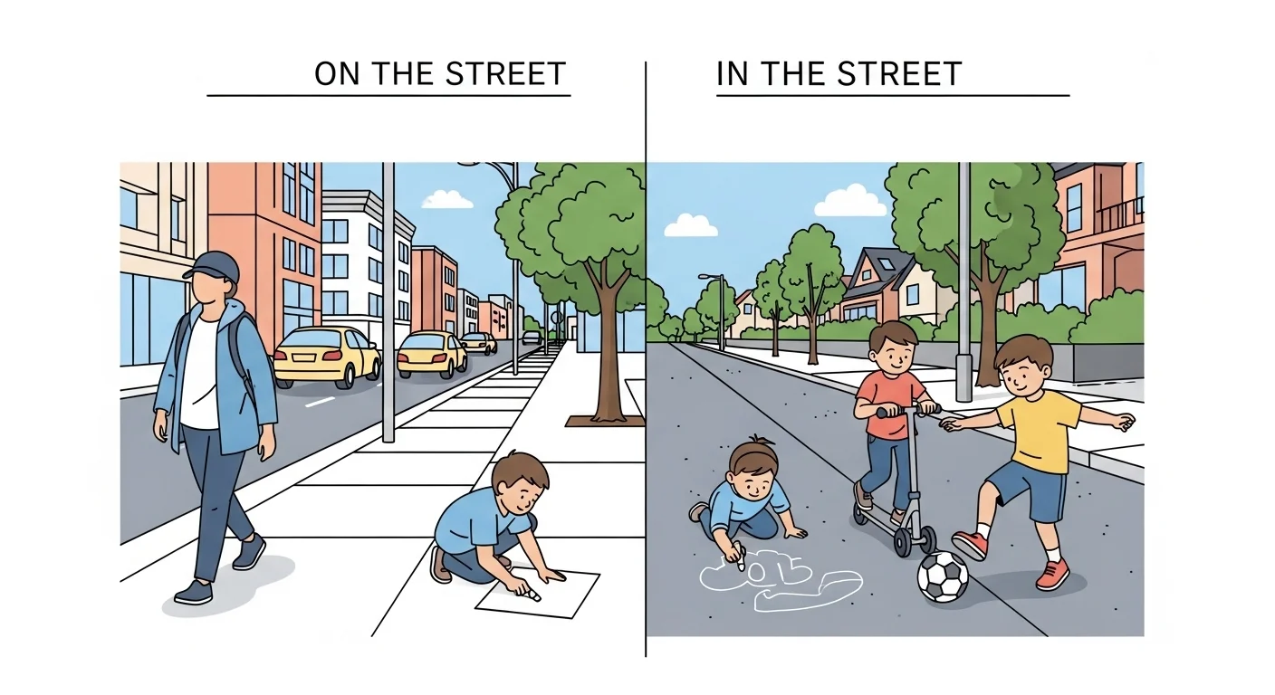 In the Street or On the Street: Meaning & Correct Usage(2026)