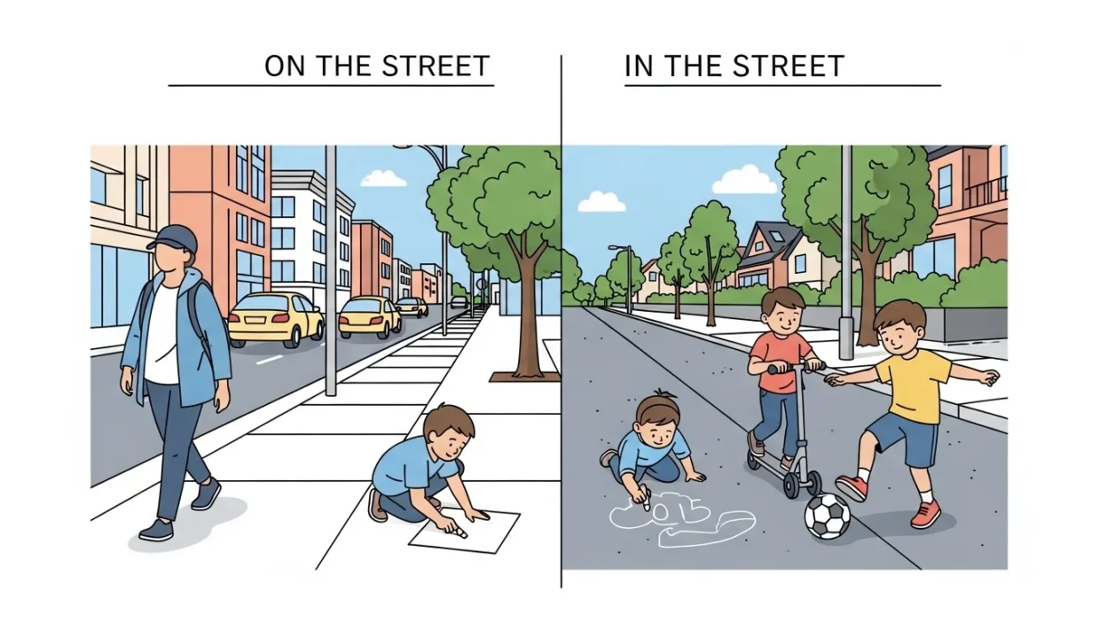 In the Street or On the Street