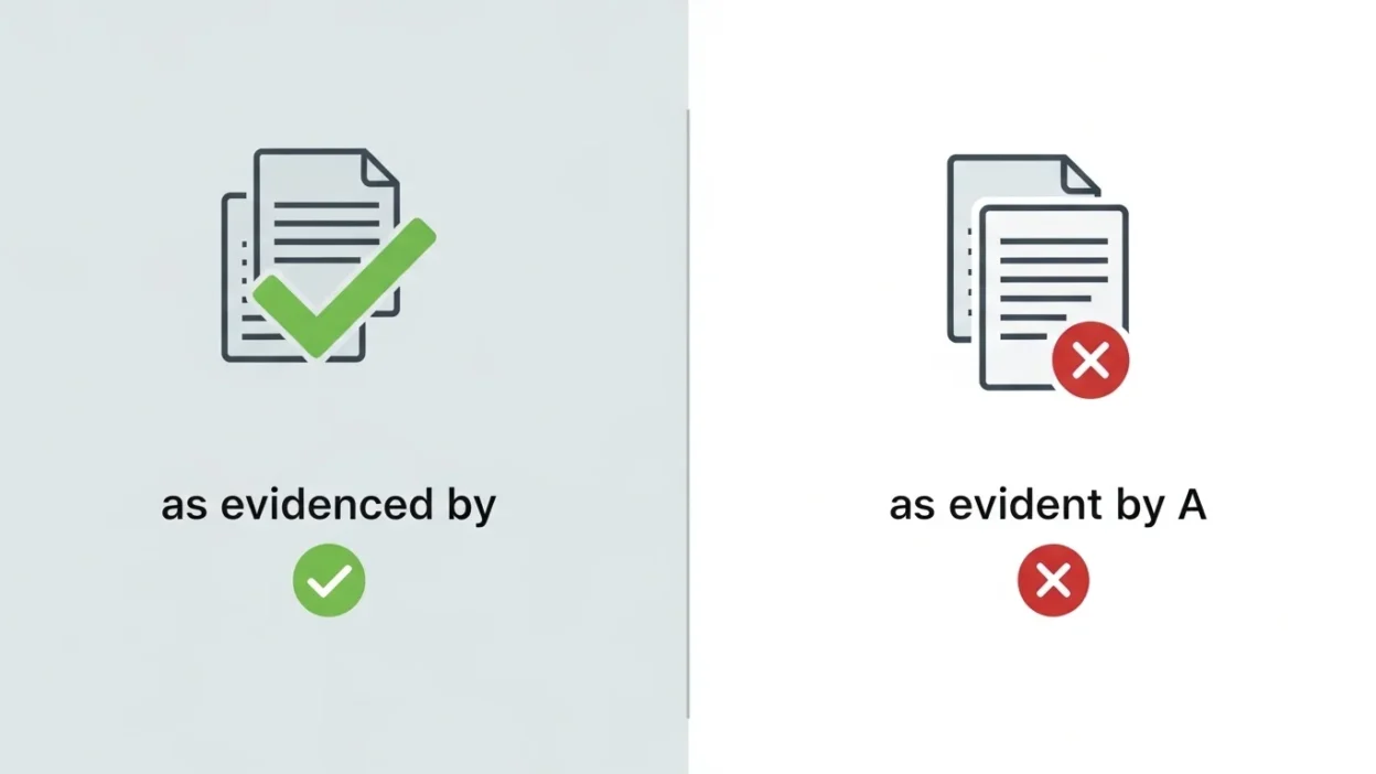 As Evidenced By or As Evident By