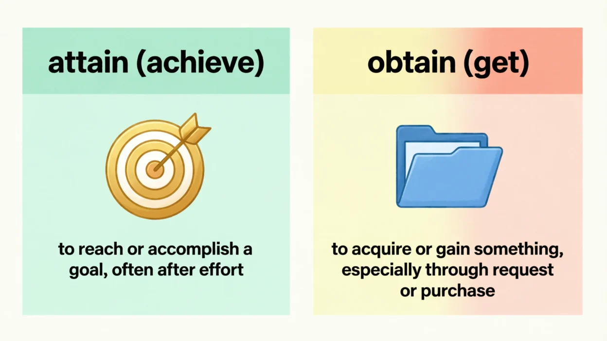 Attain vs Obtain