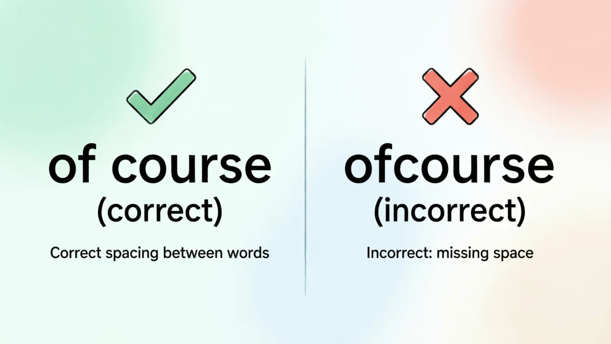 Of Course vs Ofcourse